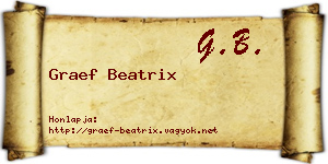 Graef Beatrix névjegykártya